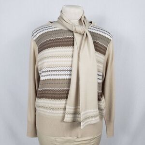 Norton McNaughton Sweater w/Scarf 2X Metallic